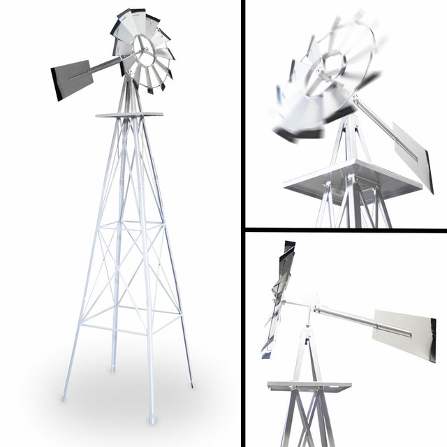 Gigantisches Windrad Us 245cm Silbergrau Windmuhle Gunstig Kaufen Ebay