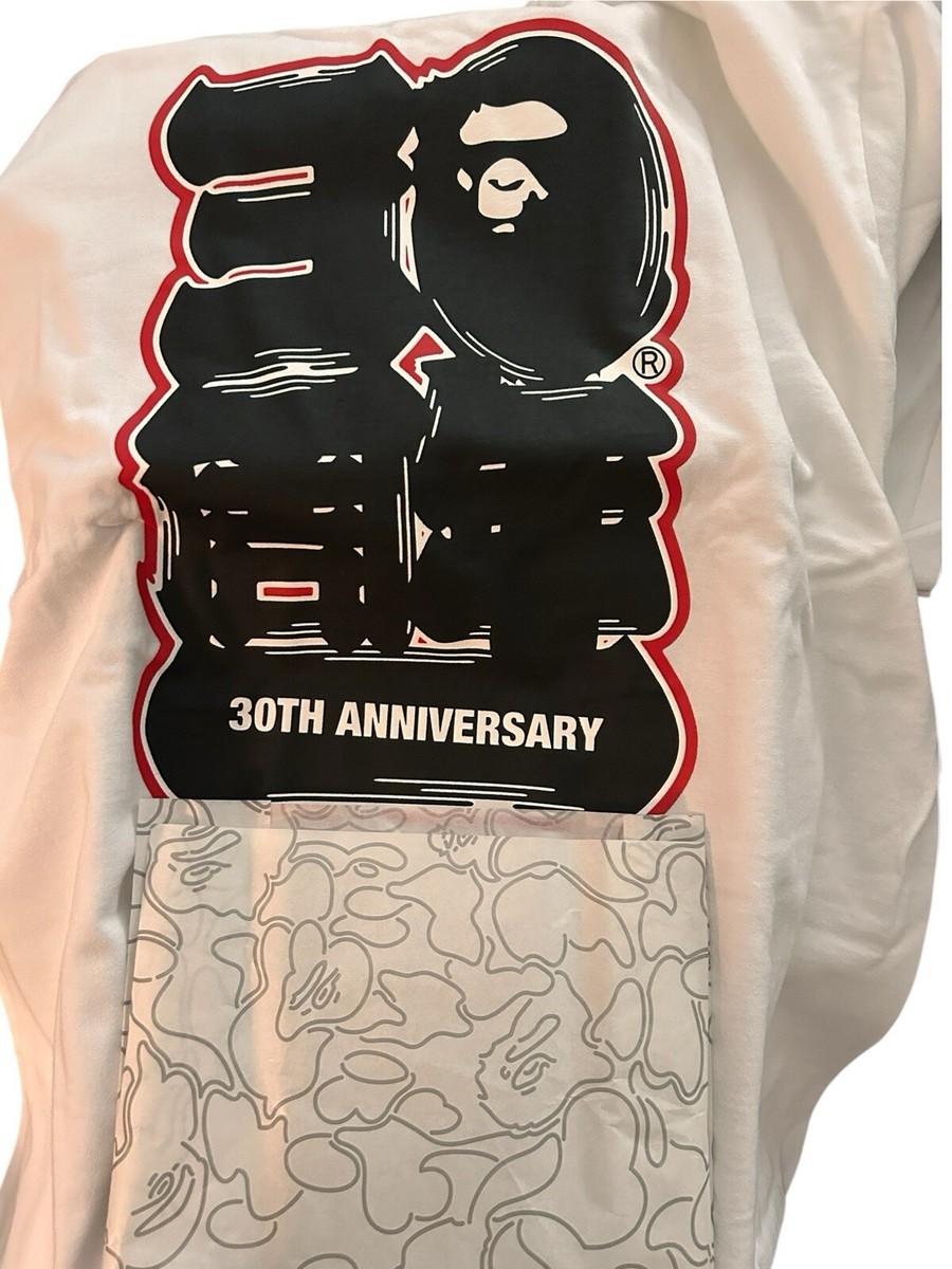 A BATHING APE 30周年記念 Tシャツ S【極美品】 Bape 30th Anniversary Tee White /Red/Black 2023 NWT In Box