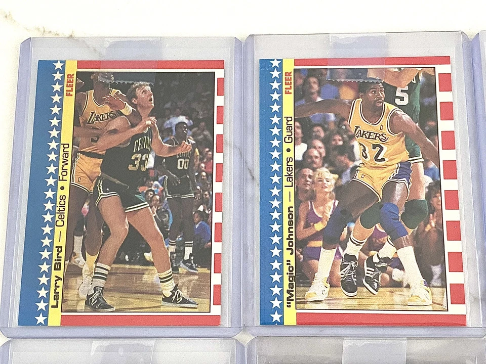 Lot of (10) 1987-88 Fleer Basketball Stickers / Bird, Magic, Barkley, Hakeem + - Image 2 of 4