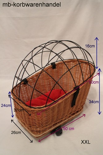 Hundefahrradkorb für Gepäckträger XXL XL Hundekorb Weide Weidenkorb Fahrradkorb - 第 79/85 張圖片