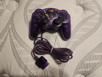 MAD CATZ Purple Dual Force 2 Pro Playstation PS2 Wired Controller TESTED WORKING