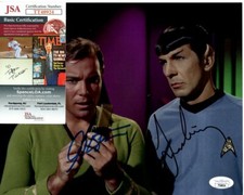 WILLIAM SHATNER and LEONARD NIMOY signed 8x10 STAR TREK photo JSA