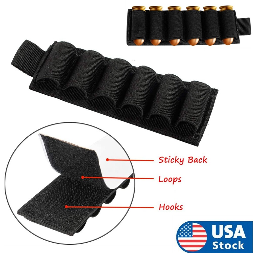 6 Rounds 12 Gauge Tactical Shotgun Shell Holder Card Strip Belt Magazine  Pouch | eBay
