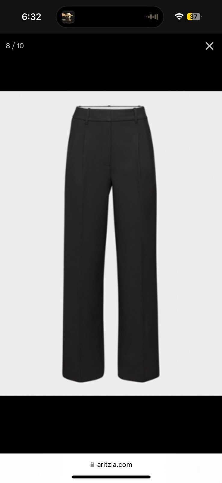 Wilfred Aritzia Effortless Pant Black Wide Leg Trouser Career Casual Size 00