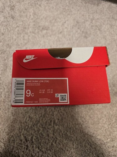 Nike Dunk Low White/Glacier Blue FB9107-105 Toddler Size 9C - Picture 2 of 9