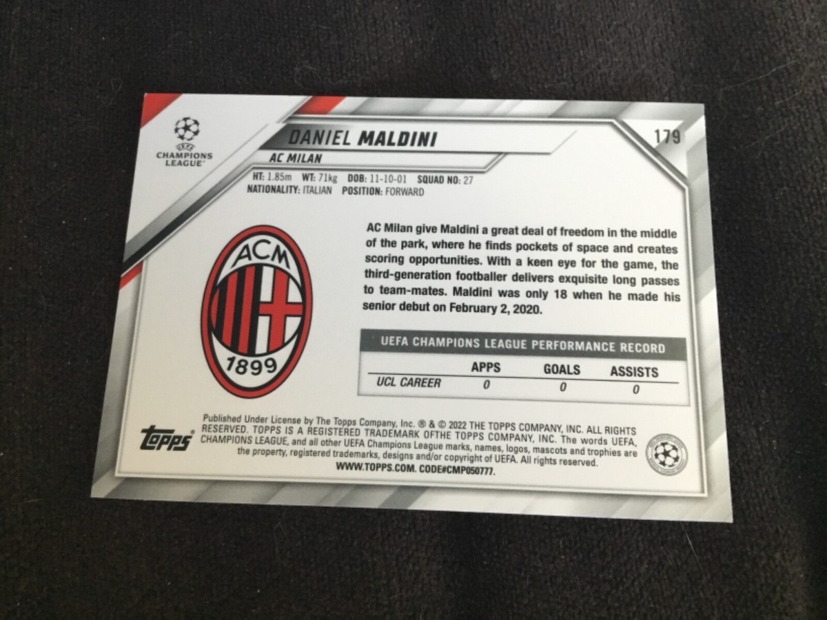 topps Champions League マルディーニ　サイン 2021-22 Topps UEFA Champions League Daniel Maldini Sparkle
