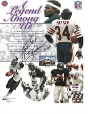 Walter Payton Autographed 8x10 Photo Chicago Bears Football HOFer PSA COA