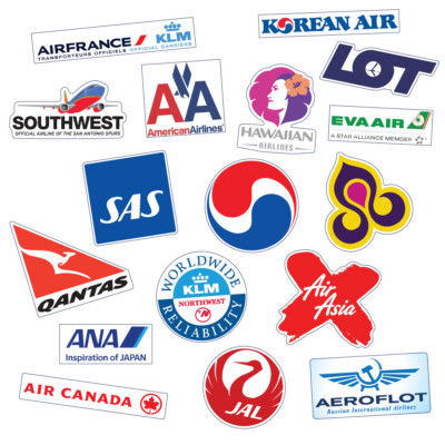 Airline Sticker Pack Premium A Type Laptop Camping Bike Decal Sticker ...