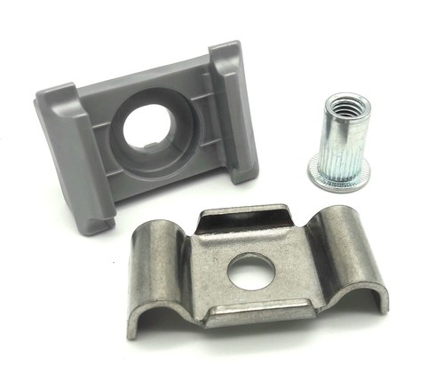 Auflagebock Doppelstabmattenzaun Zaun Gittermatten Halter  Klemmlasche + Niet M8 - Bild 10 von 16