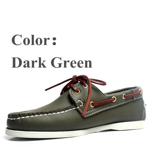 Men Genuine Leather Casual Shoes Breathable Loafers Flat Moccasins Walking Shoes - Picture 29 of 40