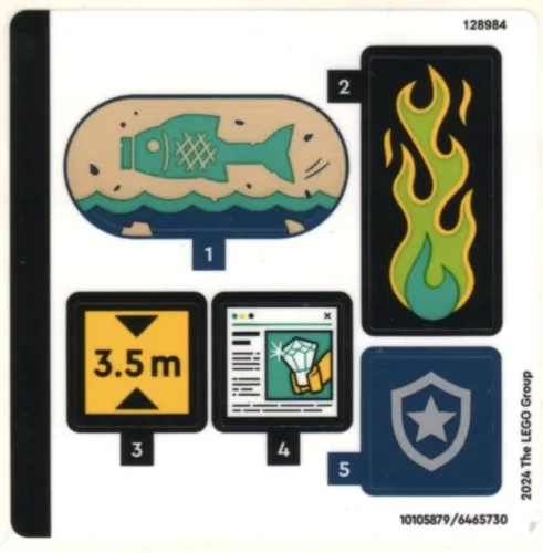 New LEGO CITY TOWN Sticker Sheet  Police Speedboat and Crooks' Hideout  60417