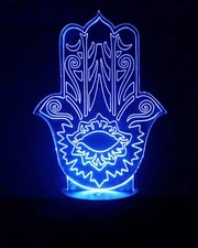 Hamsa Hand LED Night Light - Personalized FREE - 16 Color LED w/ Remote 