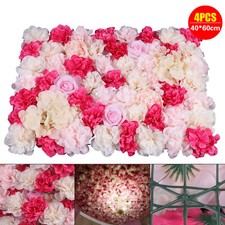 4pcs Flower Panels Artificial Flowers Wall Home Decor Wedding Party Background