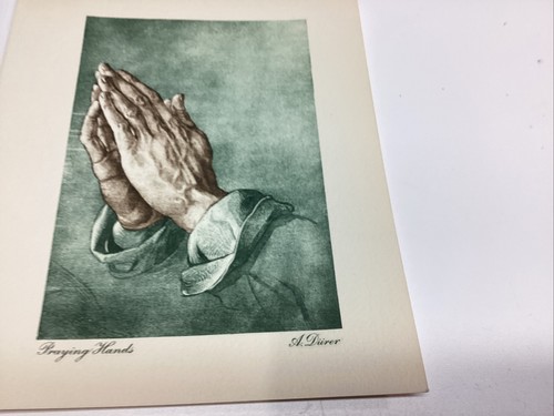 ART PAPER ETCHING PHOTOGRAVTURE ALBRECHT DURER COLOR PRAYING HANDS PRAY VINTAGE - Picture 13 of 18