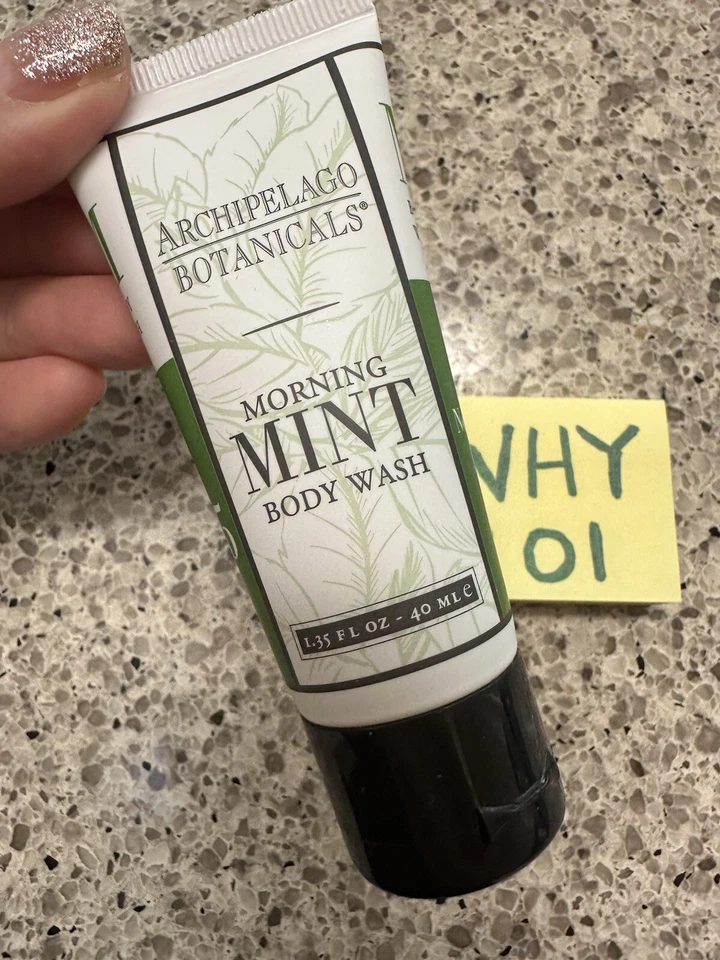 ARCHIPELAGO BOTANICALS Morning Mint Body WASH 1,35 oz/40 mL MINI TAMANHO; LACRADO NOVO - Imagem 2 de 4