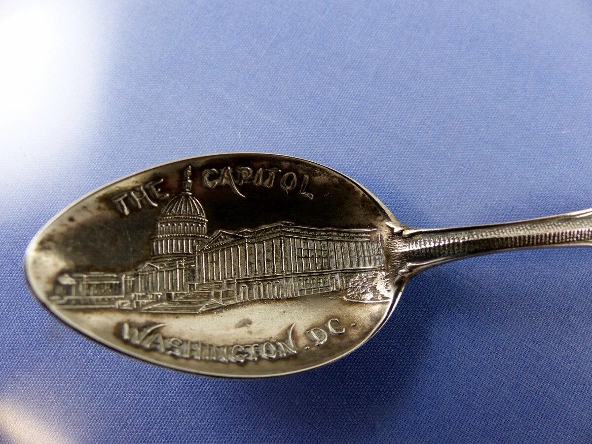 STERLING SOUVENIR SPOON THE CAPITOL WASHINGTON DC BY Mechanics Sterling Co. 