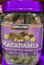 Kirkland Macadamia Clusters Salted Caramel Milk Chocolate 32 oz