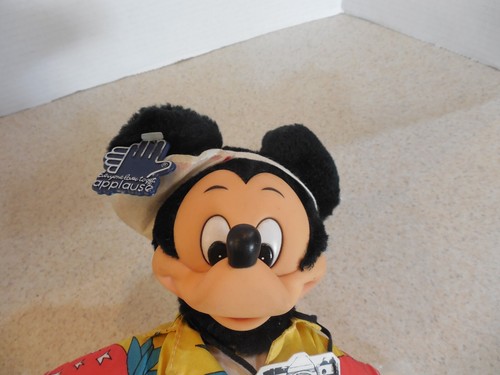 Disney 1987 Mickey Mouse Tourist con cámara aplausos muñeca de peluche vintage - Imagen 4 de 10