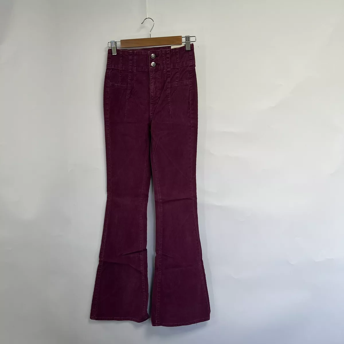 Maroon flare best sale jeans