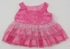 Build a Bear Workshop Pink Flower Lace Sequin Ruffles Tulle Dress 2016 BABW