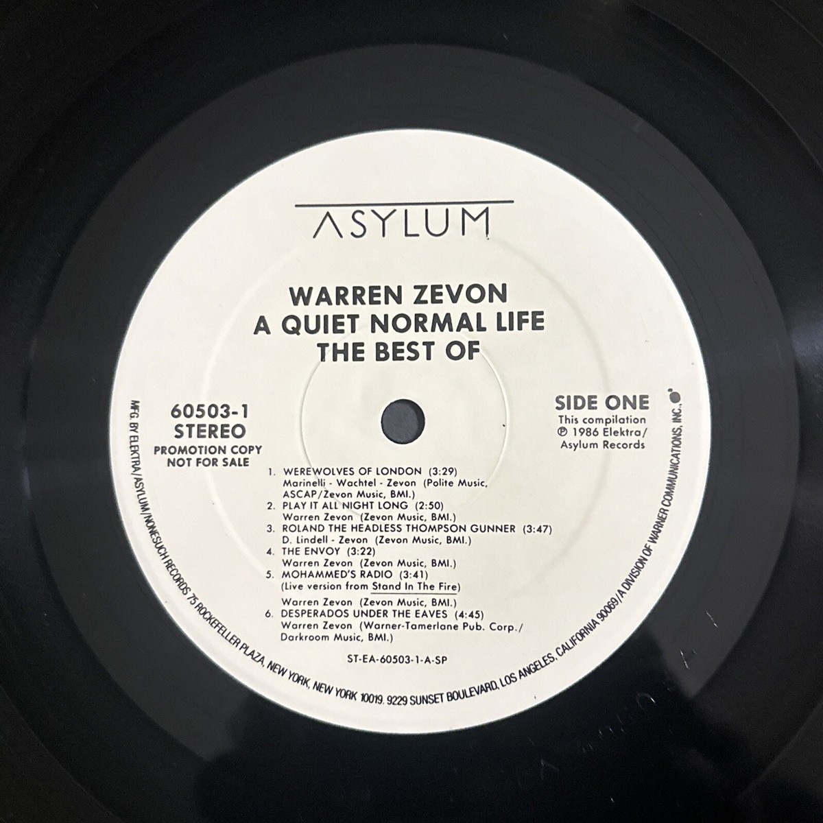 WARREN ZEVON レコード　新品未使用 Warren Zevon - A Quiet Normal Life: The Best Of Warren Zevon