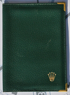 Rolex Tür Dokumentenmappe 68.08.55 Leder Grün Original Neu Perfekt Bedingungen