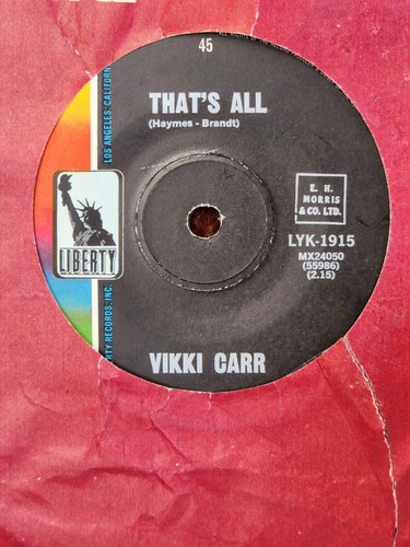 Vikki Carr "It Must Be Him" 1967 LIBERTY Oz 7" 45rpm - Picture 2 of 2