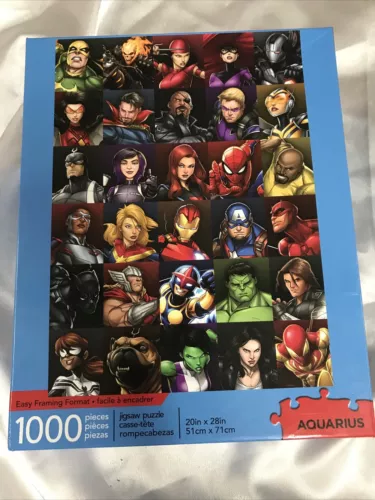 AQUARIUS Marvel Puzzle Superheroes (1000 Piece Jigsaw Puzzle) Open/used