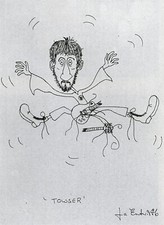 JOHN ENTWISTLE Signed Drawing Print - 'Towser' - THE WHO - 10"x7" reprint