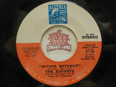 Sherbet　Let's Go Get'Em　レコード　EP　クラブヒット The Escorts – Let's Make Love / Within Without, 45 RPM VG+ (12B