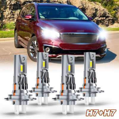 For 2015-2018 Kia Sedona 4pc H7+H7 Combo LED Headlight High Low Beam Bulbs 6500K