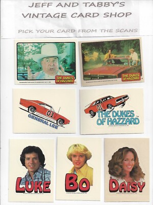 1981 Donruss Dukes of Hazzard Stickers /SEE DROP DOWN MENU 4 card U will receive