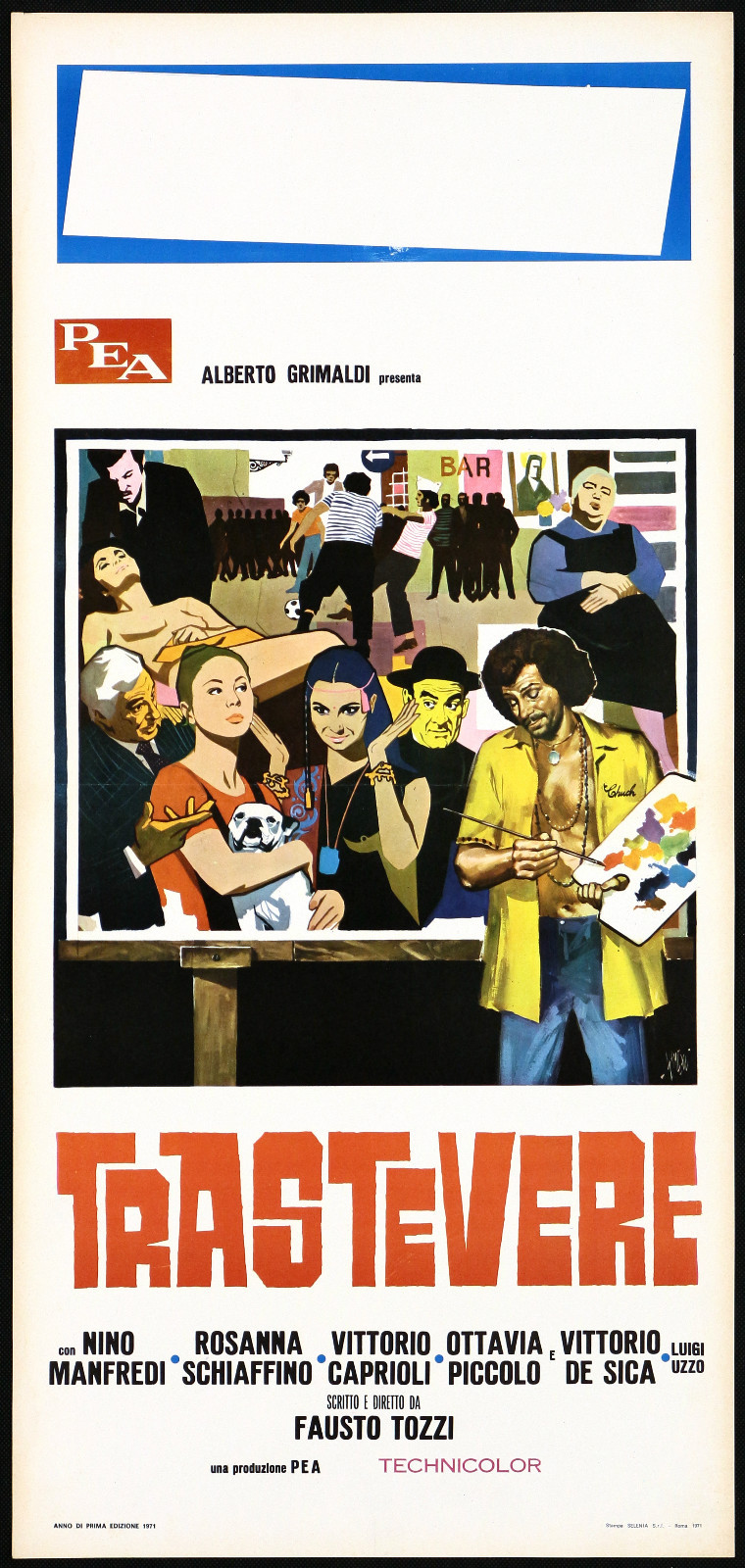 Locandina originale film Trastevere (1971) - Regia di Fausto Tozzi