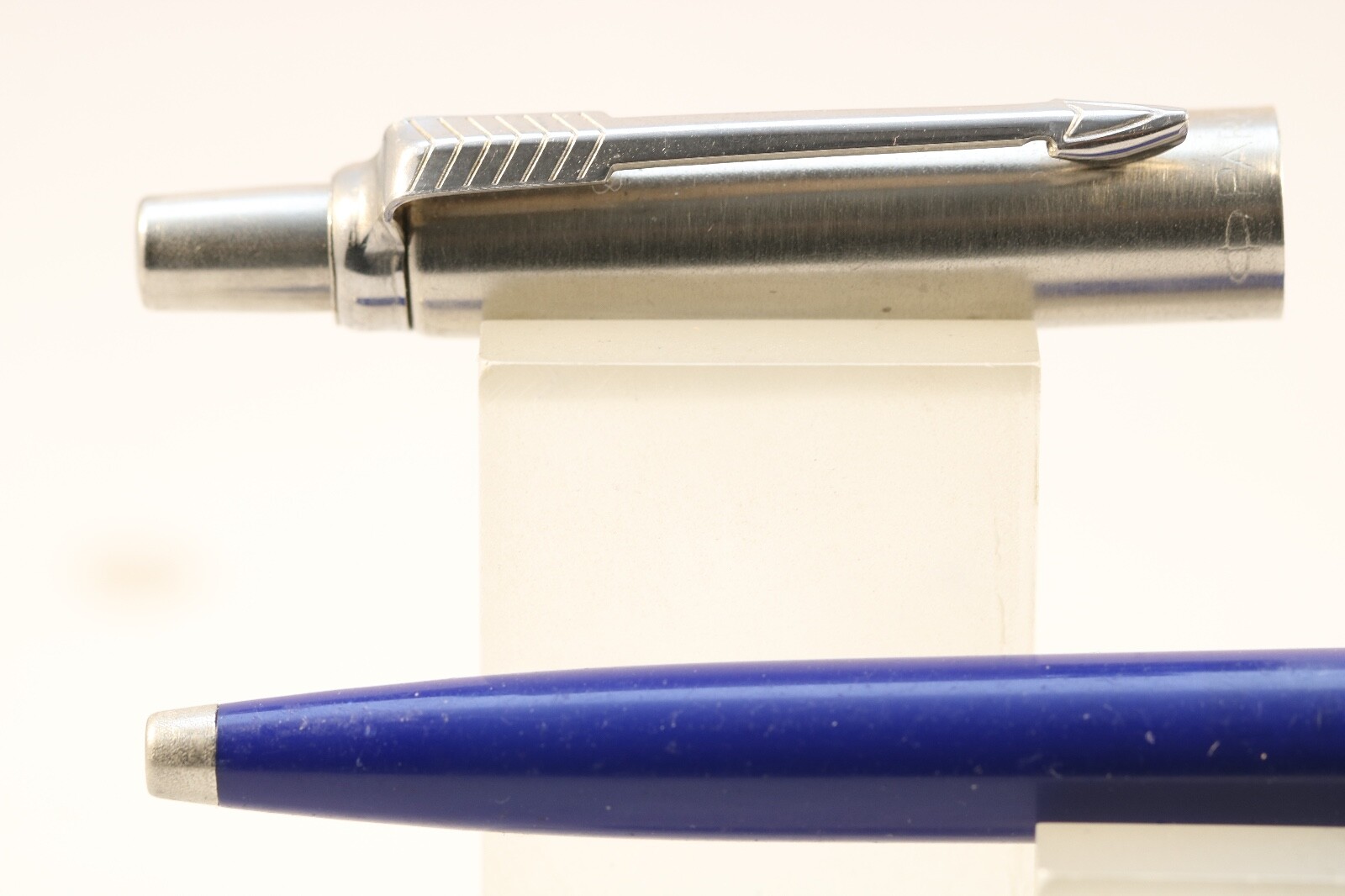 Vintage (1991) U Parker Jotter Dark Blue Ballpoint Pen with Chrome Trim