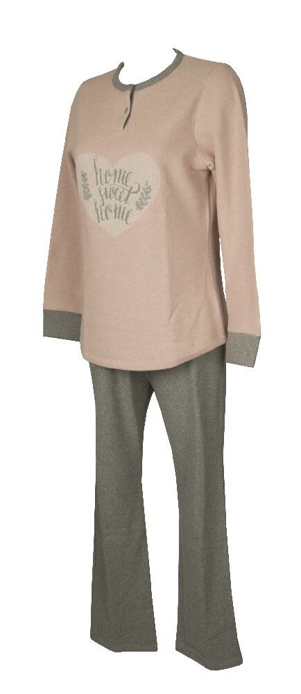 SG Pigiama donna RAGNO collo serafino manica lunga pantalone lungo invernale pun