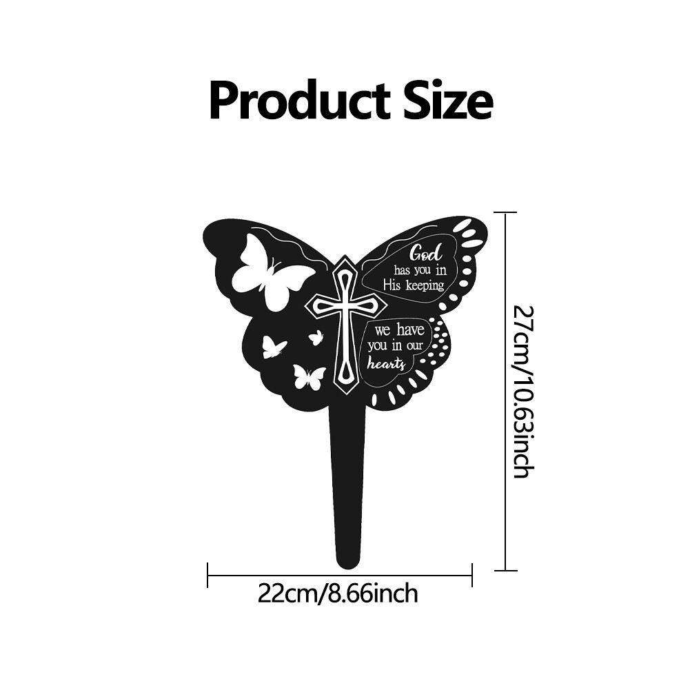 Grave Markers Cemetery Decorations Waterproof Butterfly Metal Memorial