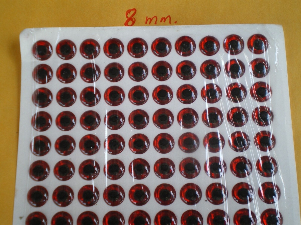260 PCS. 3D 8MM RED HOLOGRAPHIC FISHING LURE EYES/FLY TYING JIGS/CRAFT DOLLS 260 PCS. 3D 8MM RED HOLOGRAPHIC FISHING LURE EYES/FLY TYING JIGS/CRAFT DOLLS