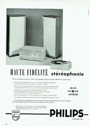Werbung Advertising 0821 1959 Philips Stereoanlage Plattenspieler Verstärker