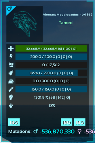 ARK Survival Ascended PvE PC/XBOX/PS5 Top Stats Megalosaurus Aberrant (megalo) - Picture 3 of 12