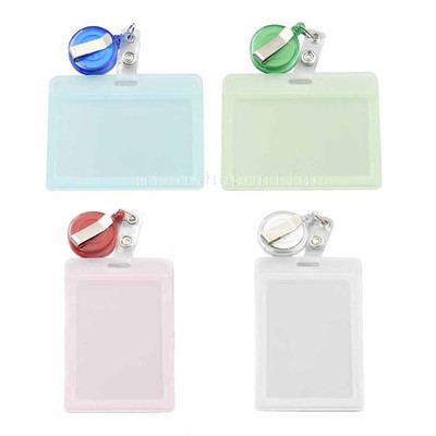 Hard ID Card Holder Badge Reel Retractable YOYO Lanyard Vertical /& Horizontal