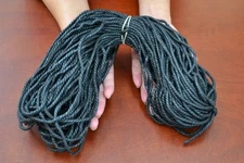 60 METERS BLACK WAXED COTTON CORD STRING BUNCH 3MM