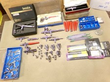 vintage airbrush lot Paasche type V IWATA Custom Micron CM-SB paint cups parts