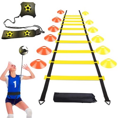 Fussball Trainingszubehör Koordinationsleiter 6m 12 Hütchen Fußball Kick Trainer