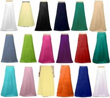 Women Saree Cotton Solid Underskirt Petticoat Free Size Sari Inner Wear Freeship