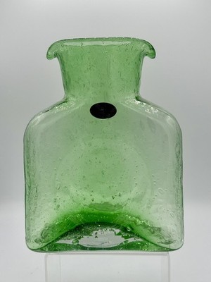 Blenko 1st Quality Star Seed Spring Green 384 Water Bottle etched John Blenko 