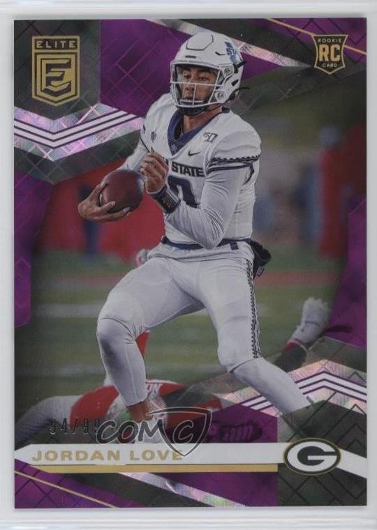 2020 Panini Donruss Elite Rookies Purple 94/99 Jordan Love #126 d4v