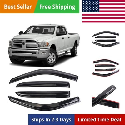 Window Visors Deflectors Tape-On for Trucks 2009-2014 DOD-ge RAM 1500/2500/35...