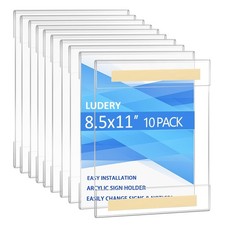 Acrylic Sign Holder 8.5 x 11 Wall Mount, Wall Mount Sign Holders, Clear Acryl...