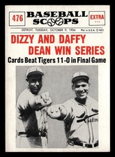 1961 Nu-Cards Baseball Scoops Dizzy Dean / Daffy Dean #476 EX Cardinals