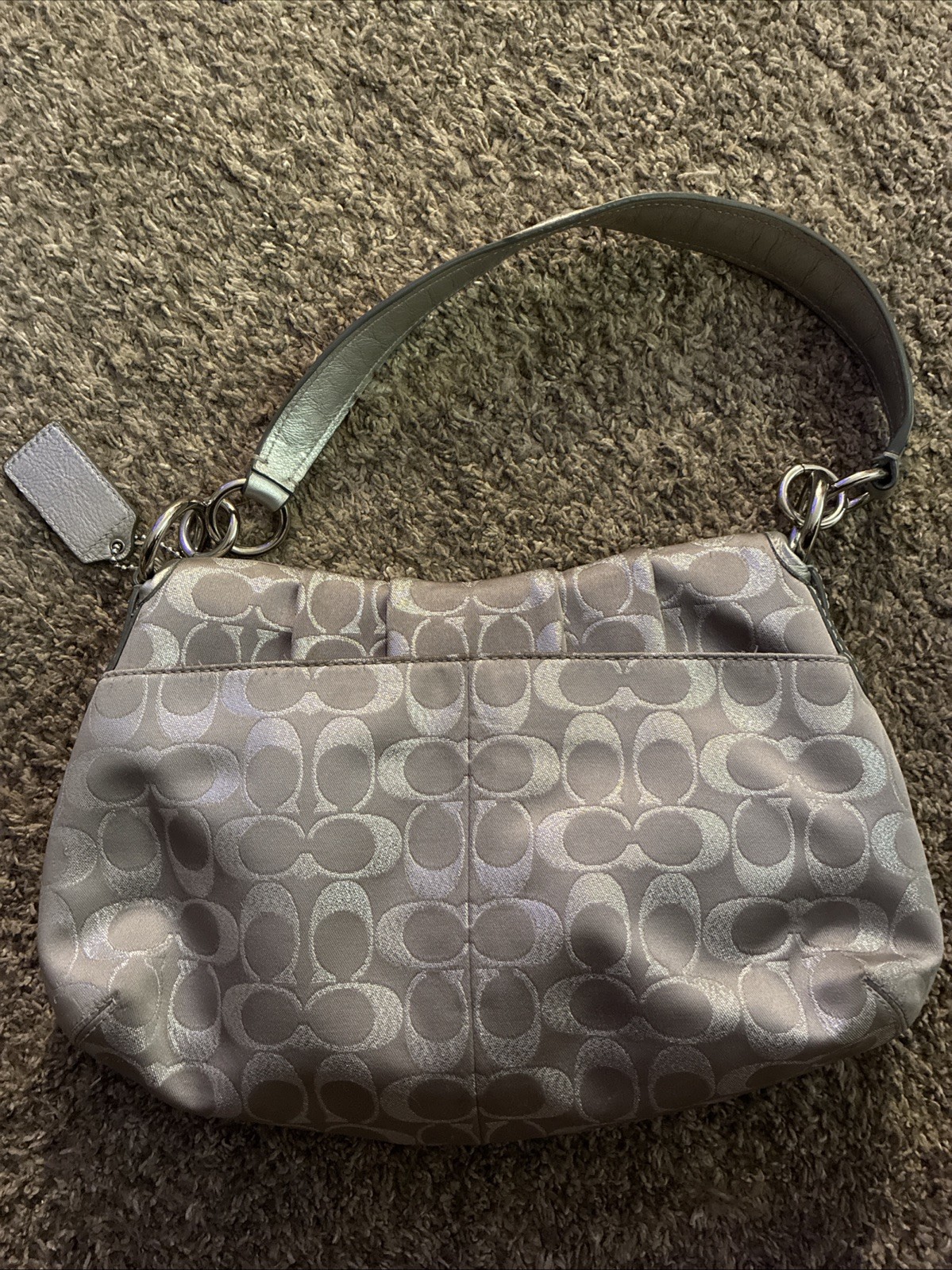 COACH SOHO SIGNATURE FLAP SHOULDER BAG SILVER JACQUAR… - Gem